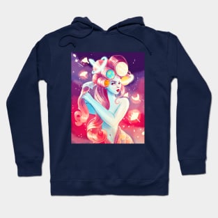 A mermaid with a celestial hairstyle Hoodie